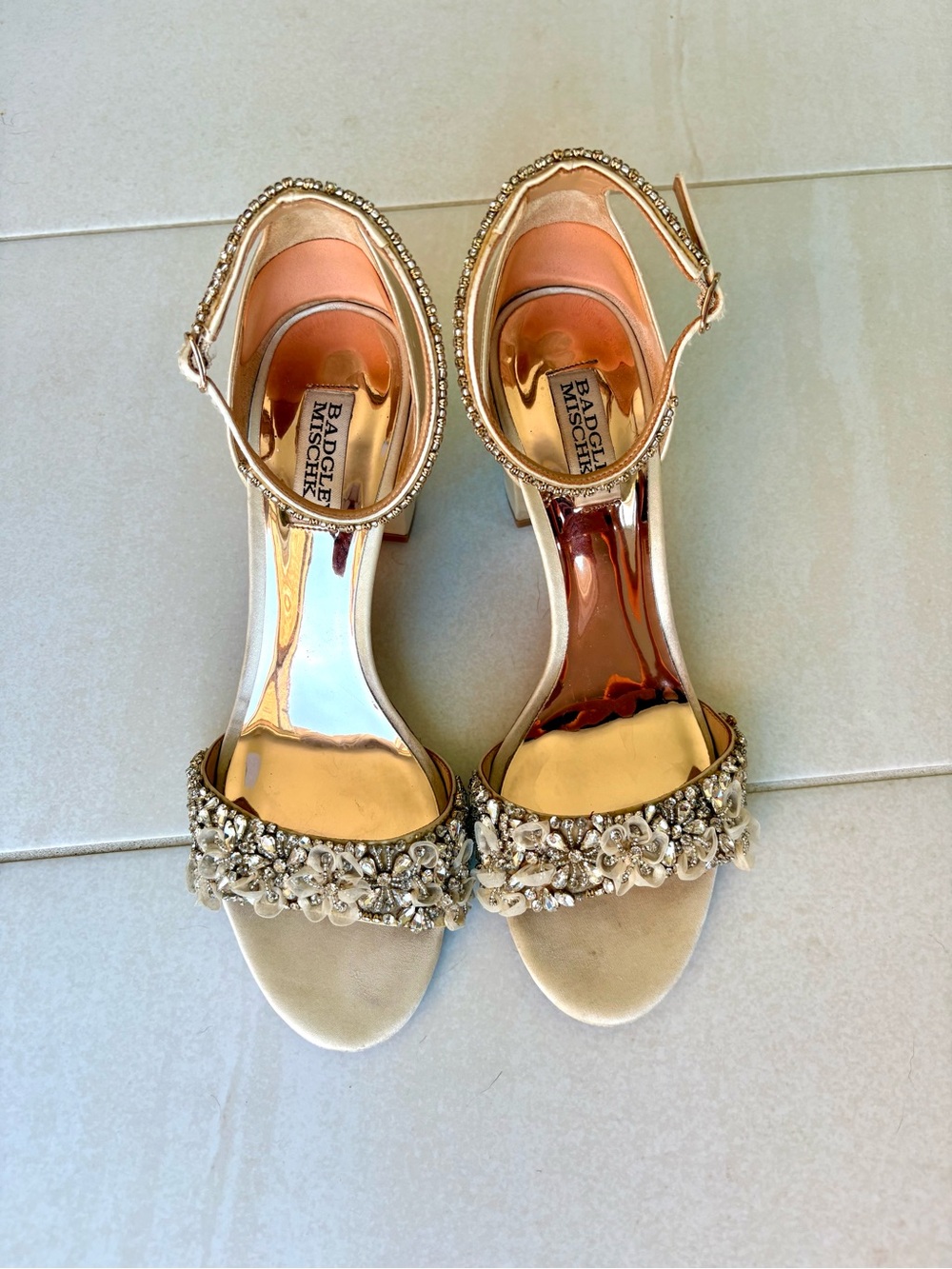 Badgley Mischka Finesse Heels in Ivory Satin